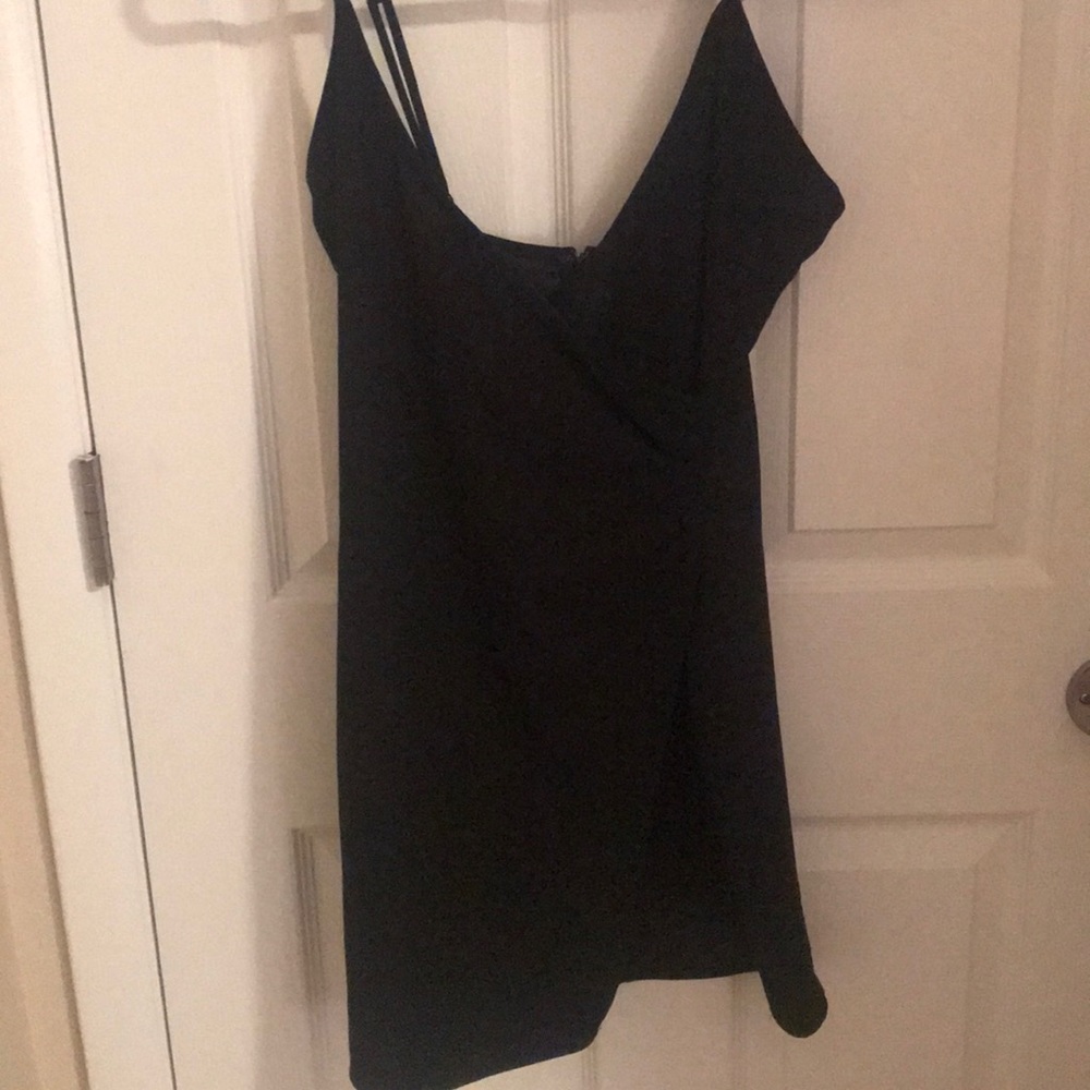 Black mini dress with slit on side